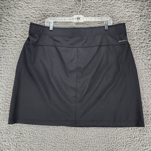 Eddie Bauer Skort Womens XL Black Active With Pockets Skirted Shorts *GUC* - Picture 7 of 9